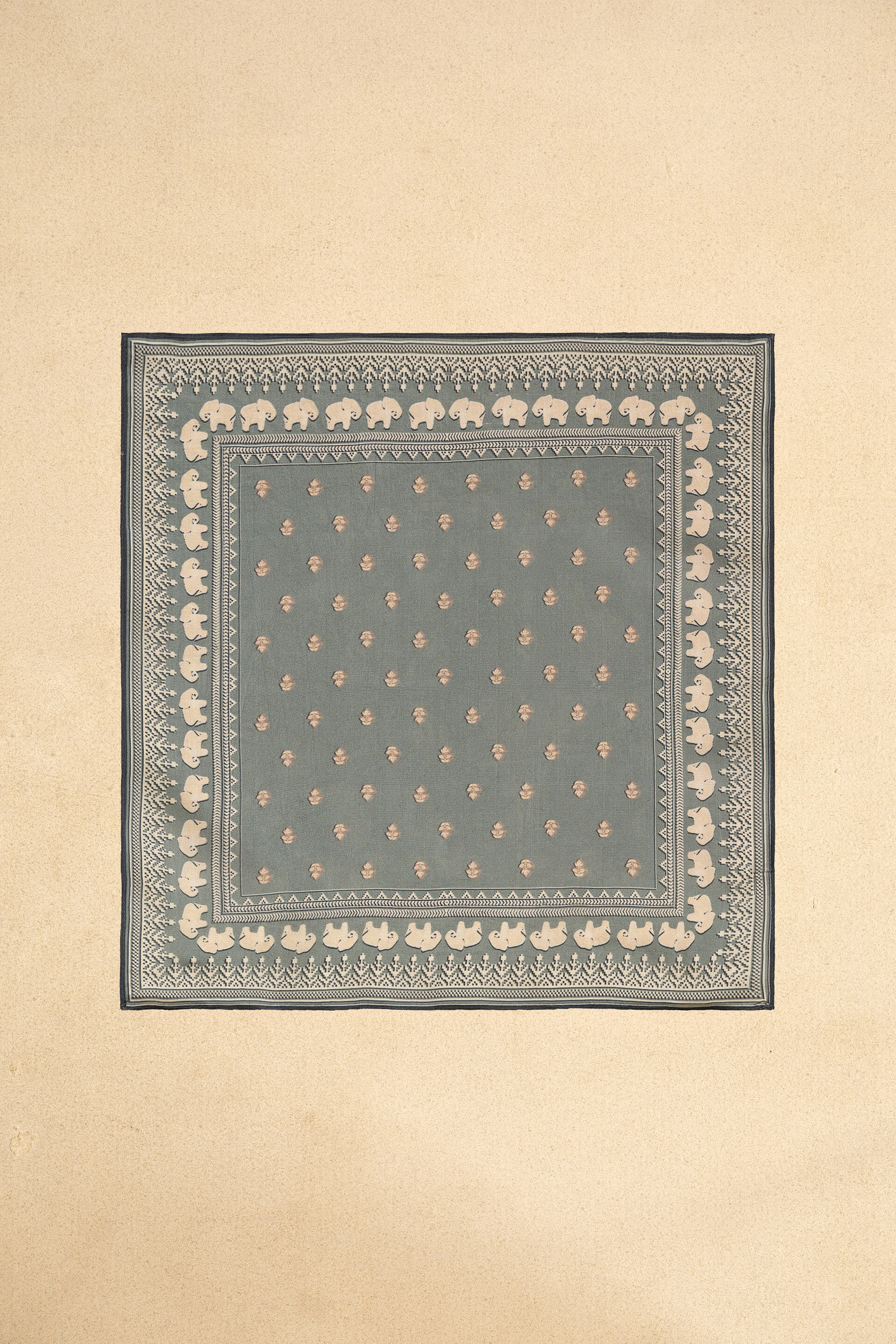 Sahil Silk Pocket Square - Mist Blue